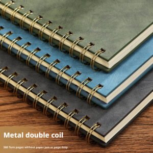 High-Quality Coil Bound Notebook with Strap – A5/A4 School & Office Journal